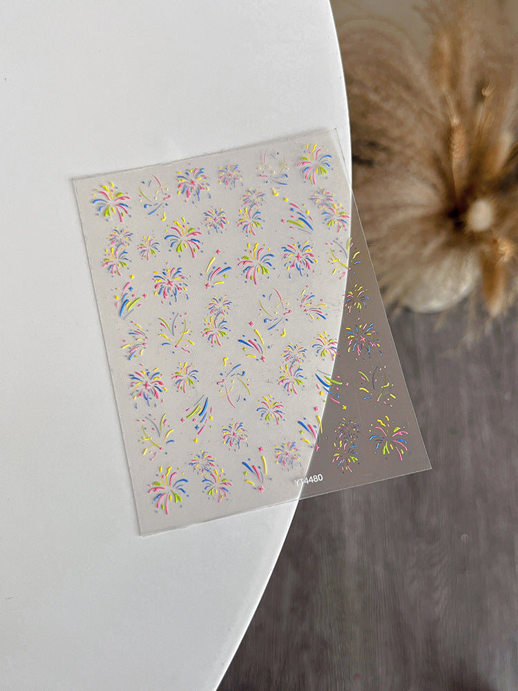 Wholesale Fireworks bloom nail art stickers